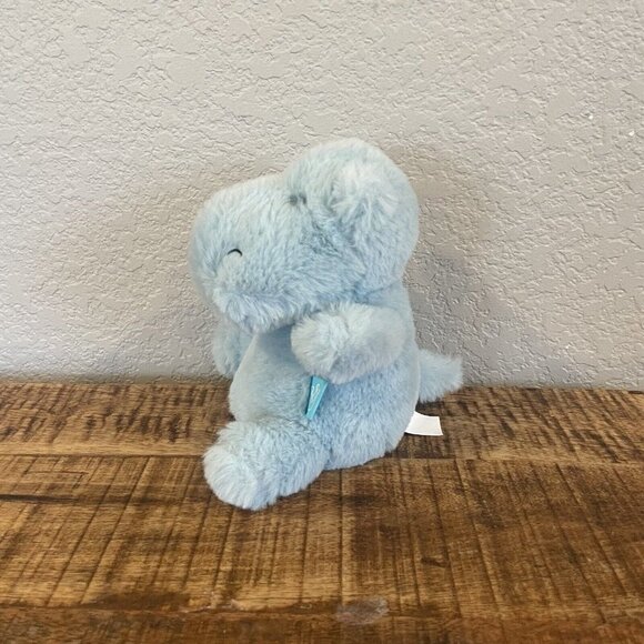 Manhattan Toy Company Blue Petit Pomme Hippo Hippopotamus Plush Animal Soft 7" - Picture 3 of 8